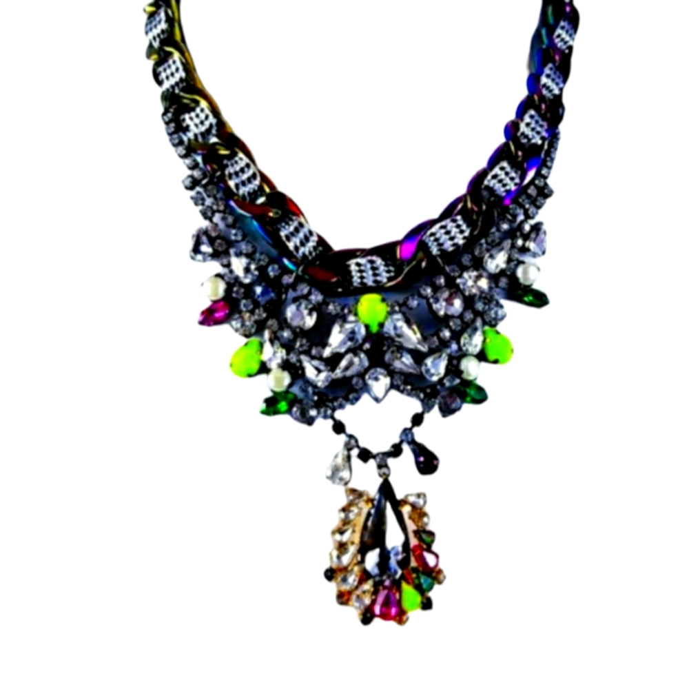 Erickson Beamon Rocks Aurora MetalNecklace Chunky